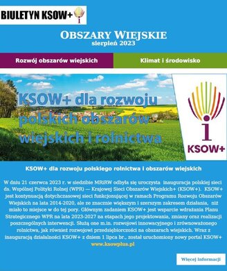 Obrazek odsyła do biuletyny KSOW+ Obszary wiejskie - sierpień 2023