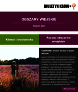 Obrazek przedstawia okładkę sierpniowego wydania biluetynu KSOW+ z zakresu obszarów wiejskich