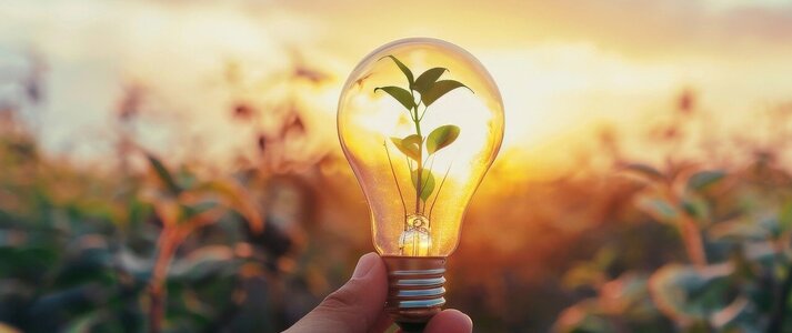 Zdjęcie przedstawia roślinę w żarówce