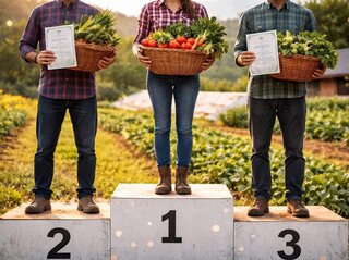 Obrazek przedstawia ogrodników na podium