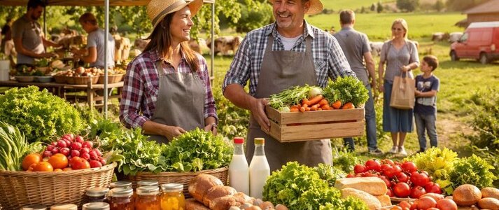 rolnicy sprzedający swoje produkty bezpośrednio
