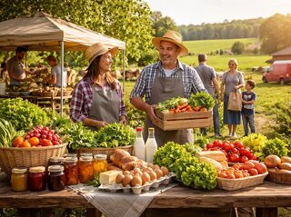 rolnicy sprzedający swoje produkty bezpośrednio