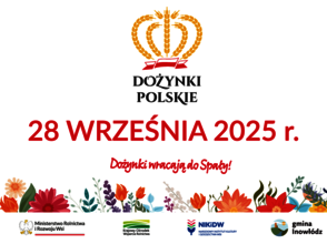 Obrazek przedstawia plakat dożynek w Spale.