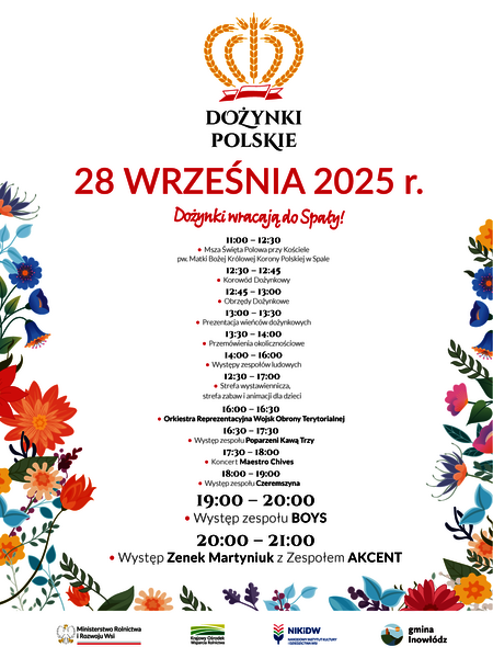 Obrazek przedstawia program dożynek.