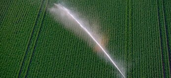 Zdjęcie przedstawia nawadnianie pola