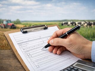 dłoń z długopisem wypełniająca wniosek 