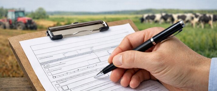 dłoń z długopisem wypełniająca wniosek 