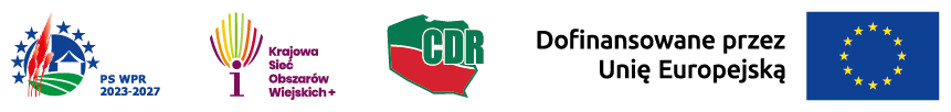 Obrazek przedstawia logotypy; PS WPR, KSOW+, CDR, Dofinansowane przez UE (flaga)